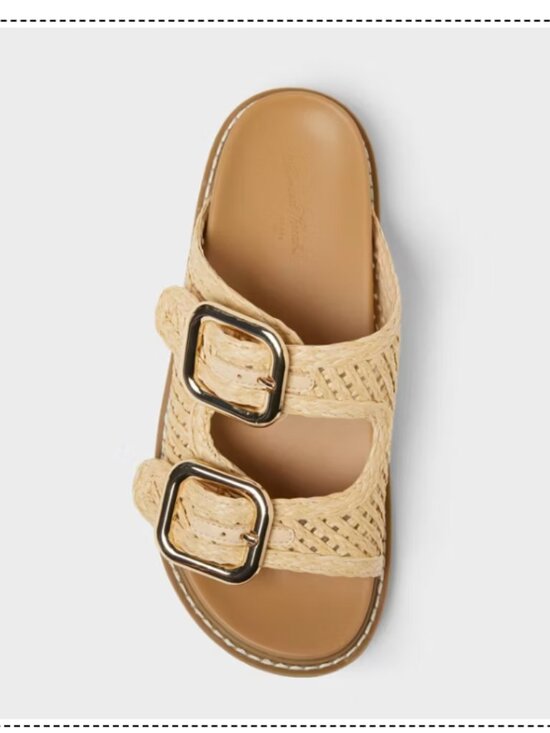 Universal Thread Shoes - Universal Thread Natural SIZE 7 Collin Sandals Memory Foam Insole Raffia Straw